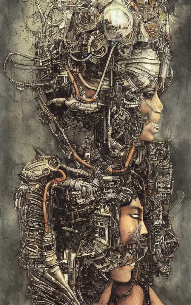 Image similar to a techno - spirit futurist cyborg hindu deva, future perfect, award winning digital art by santiago caruso and alan bean