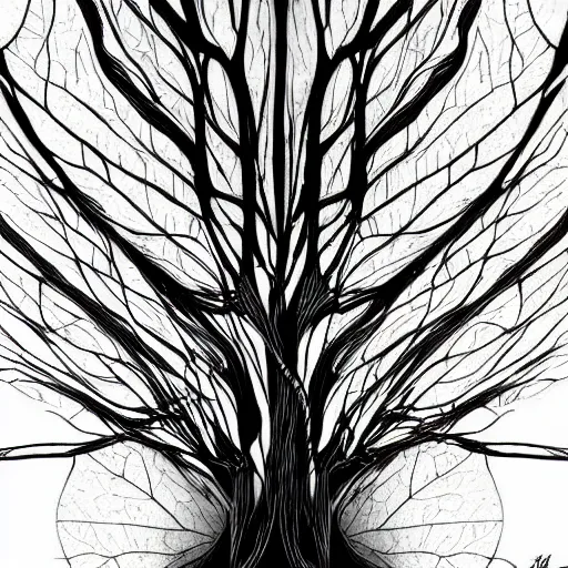 Prompt: digital art, Abstract art, intricate, veins, roots, leafs, trending on artstation, -640