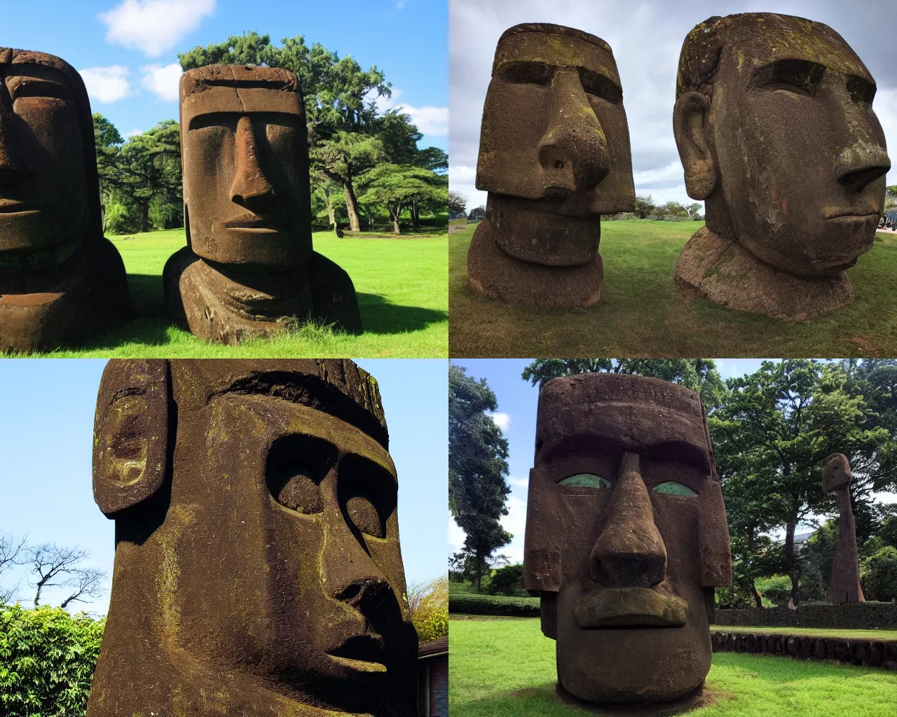Prompt: A moai statue of Linus Torvalds