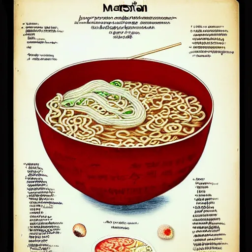 Image similar to anatomical diagram of instant noodle cup, by maria sibylla merian, styrofoam instant ramen cup, maruchan