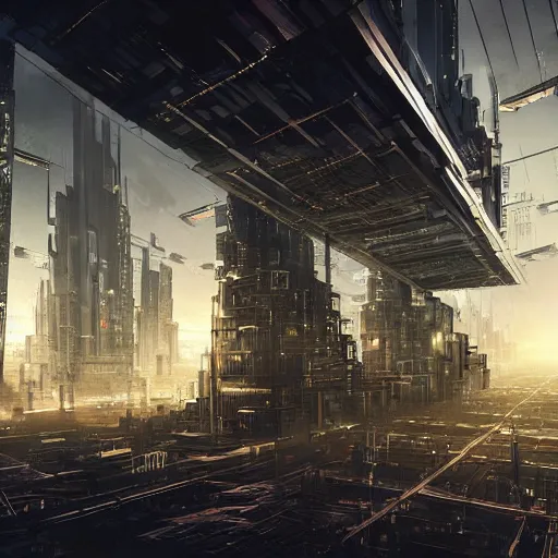 Prompt: ultra dense dystopian city, cyber punk, digital art, high quality, high resolution