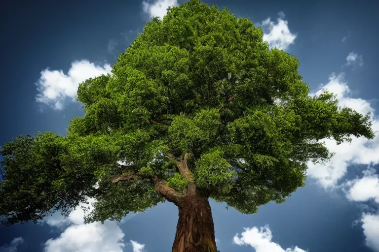 Image similar to a huge tree reaching the clouds