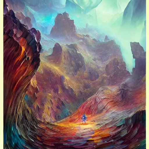 Image similar to landscape cavern mountains ornate sharp focus weird digital art nature photography by frank gehry, beksinski, peter mohrbacher, arthur adams, leonid afremov, victo ngai, android jones, antoni gaudi