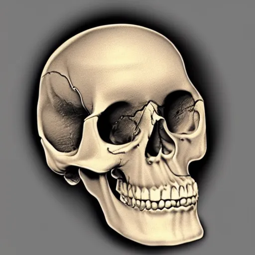 Prompt: hole in top of human skull