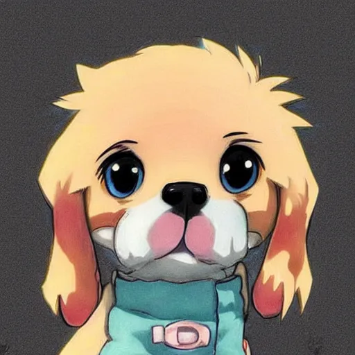 Image similar to extremely cute anime dog. ANIME DRAWING ANIME DRAWING ANIME ANIME PUPPYDOG ANIME THIS IS A DRAWING! 100% anime ghibli-style pretty pastel bright color loving puppy. arf hes an anime puppy. i wanna adopt this puppy. he is the cutest little puppy in the world and i'd give my LIFE to protect him. woof woof arf. he has a pointy little nose. ghibli style. I want this dog in real life. man's best friend is this dog. please make this dog cute. he is so so so very very very adorable. i need this puppy. I will give this small puppy with cute features ALL of my love. All i need in my life is this super cute anime puppy. awwwwwwww. this puppy deserves love and kisses. i wanna give him many treats. this is a good good well-behaved ghibli puppy.