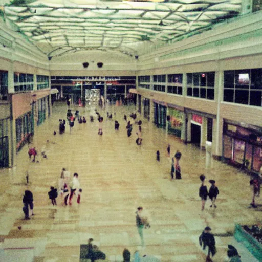 Prompt: Beautiful Liminal Grainy foggy disposable-camera Photograph of a infinite Mall with many potatoes