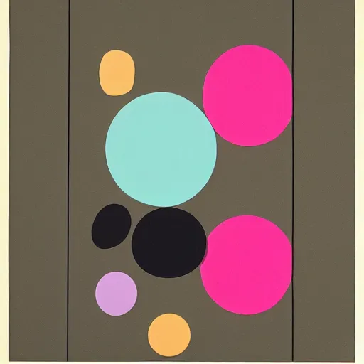 Image similar to A abstract painting in the style of Sophie Taeuber-Arp and Gary Hume and Tatsuro Kiuchi, stacked half-circle shapes, 1970s Scandinavian naturalistic minimalism style, flat colour-block style, geometric abstraction, modern pastel colours