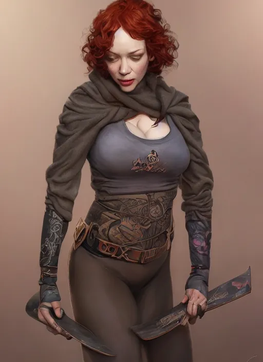 Image similar to Christina Hendricks as a ruggedly handsome skate girl, tasteful, intricate, elegant, highly detailed, centered, digital painting, artstation, concept art, smooth, sharp focus, illustration, artgerm, donato giancola, Joseph Christian Leyendecker, WLOP