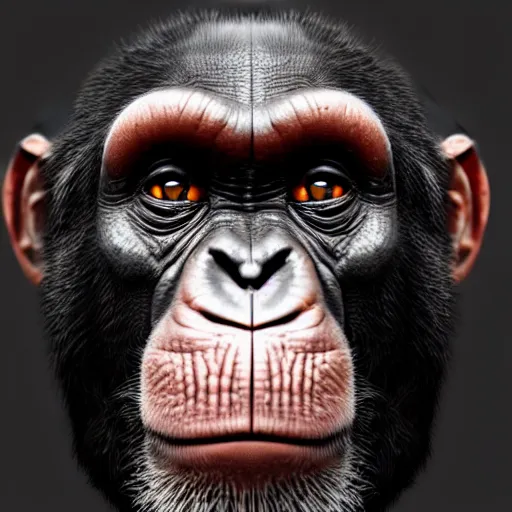 cursed hyper realistic monkey staring side eye