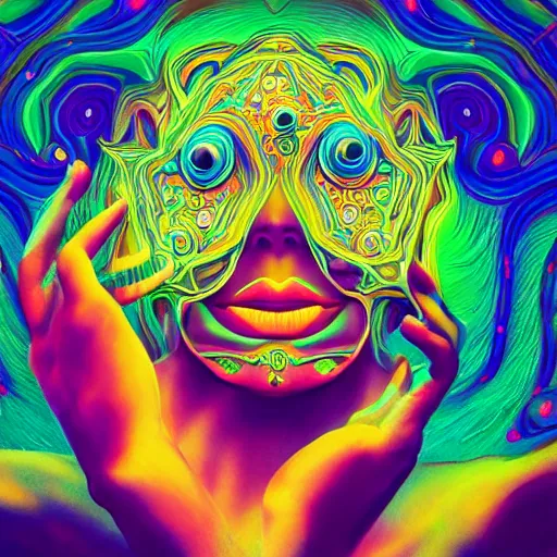 Image similar to an extremely psychedelic instagram logo, surreal, lsd, face, detailed, intricate, elegant, lithe, highly detailed, digital painting, artstation, concept art, smooth, sharp focus, illustration