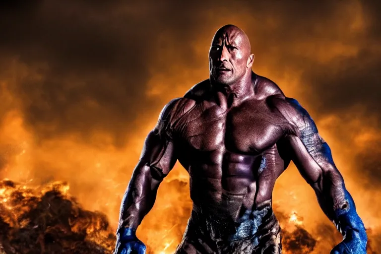 Prompt: film still of Dwayne Johnson as Apocalypse in new X-men movie, 4k