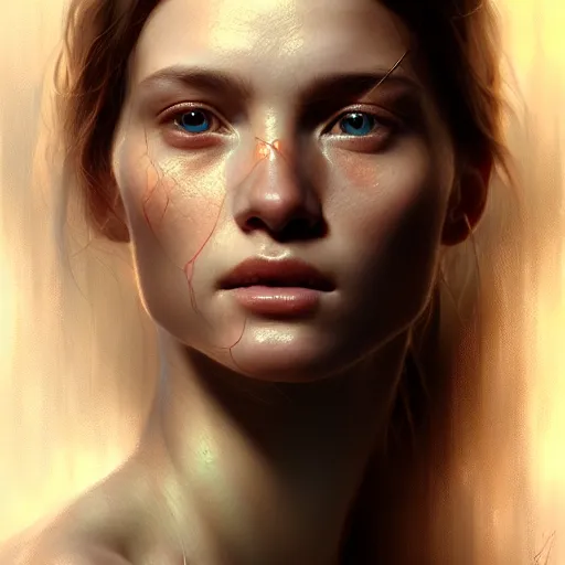 Image similar to a highly detailed portrait of a beautiful translucent woman, in the style of greg rutkowski, digital photography, photorealistic, realistic, extreme detail