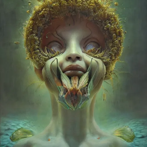 Image similar to a lily | highly detailed oil painting, hyperrealistic, very intrincate | cinematic lighting, award - winning | by rachel ruysch, giger, beksinski and bocklin | by austin osman spare and william blake, trending on artstation, cgsociety, official art, octane.