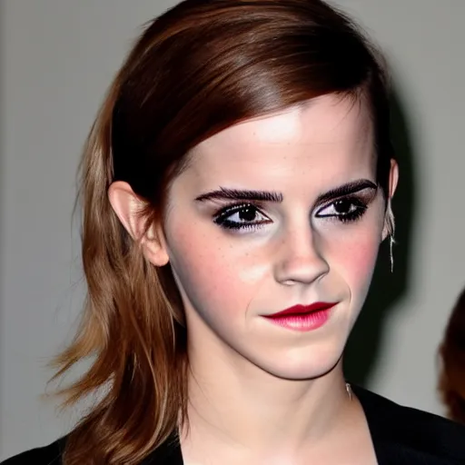 Image similar to emma watson Heavy Contour makeup look eye shadow smokey eyes fashion model face by artgem