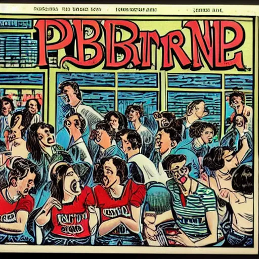 Image similar to robert crumb comic about pembroke pines flanagan high school students partying accurate eyes high detail