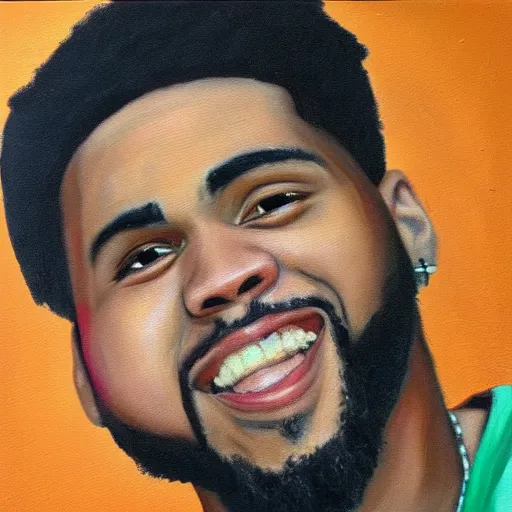 Image similar to oil painting of jcole