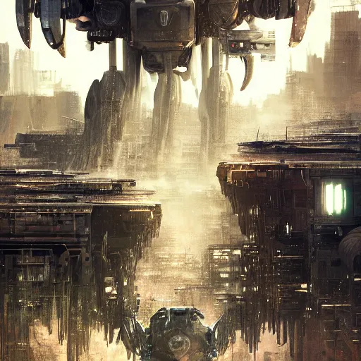 Prompt: ram sheep robot, intricate, sinister, futuristic, ultra realistic, hyper detailed, cinematic, digital art, artstation, trending, destroyed city in the background, depth of field