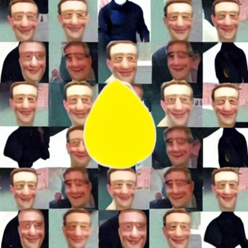 Image similar to Mark Zuckerberg's head looks like a lemon and has yellow skin