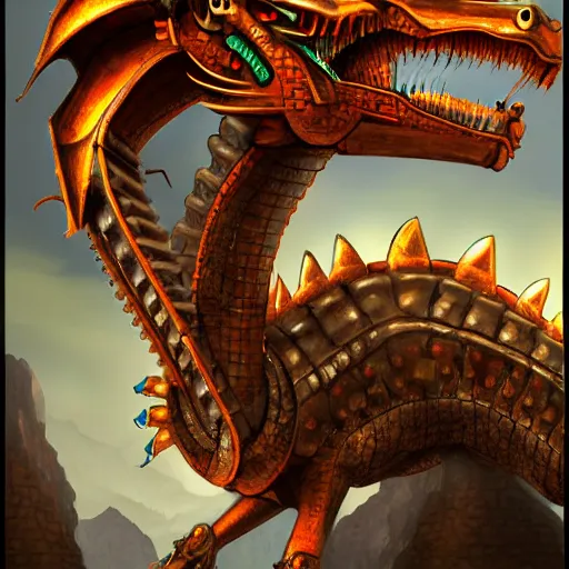 Image similar to a portrait of a mechanical dragon in a scenic environment by josh nizzi