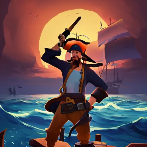 Image similar to painting jack the pirate on sea of thieves game avatar hero smooth face median photoshop filter cutout vector behance hd by jesper ejsing, by rhads, makoto shinkai and lois van baarle, ilya kuvshinov, rossdraws, illustration, art by ilya kuvshinov and gustav klimt