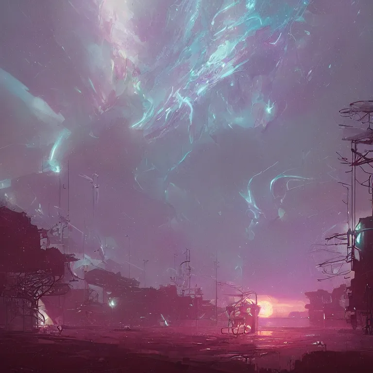 Image similar to neurons interconnecting, nebulas forming, tendrils, sci - fi concept art, by john harris, by simon stalenhag, stunning, award winning