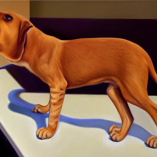 Prompt: catdog, hyperrealist oil painting