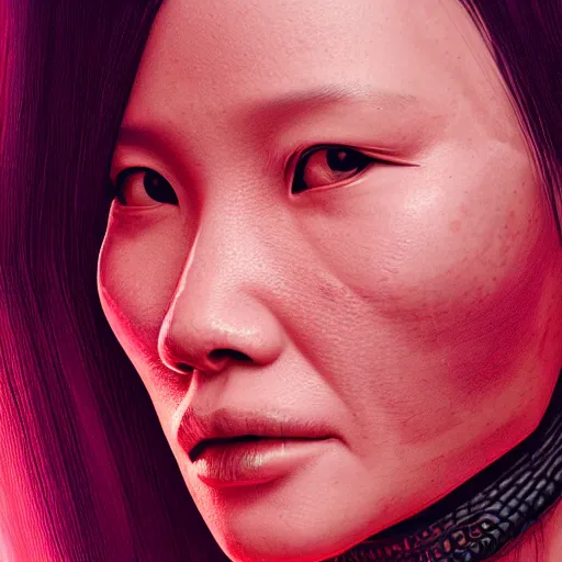 Prompt: lucy liu portrait, dystopia core, apocalyptic, armor, warrior, dramatic, sharp focus, fiction, neon, fantasy, hyper detailed, digital art, trending in artstation, cinematic lighting, studio quality, smooth render, unreal engine 5 rendered, octane rendered, art style and nixeu and wlop and krenz cushart