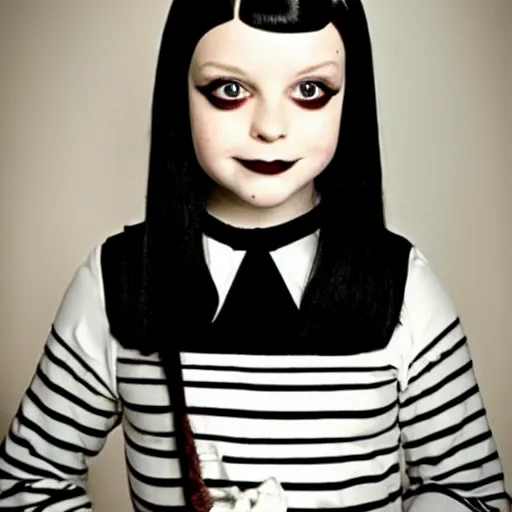 Prompt: aubrey plazy as wednesday addams