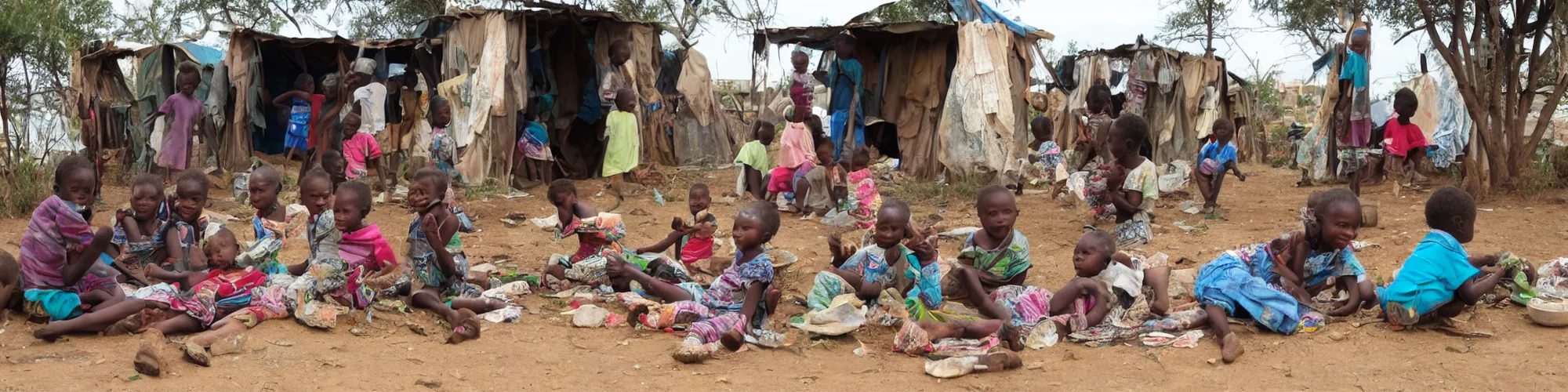 Image similar to african children playing in the shanty town while old grandparents watch from the veranda