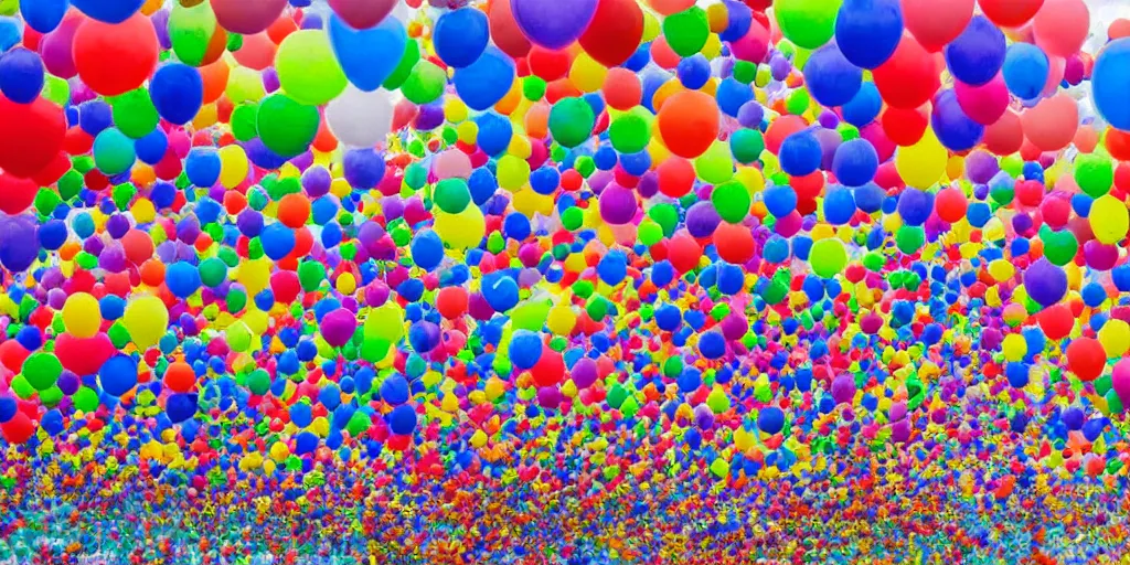 Image similar to an entire city made of baloons