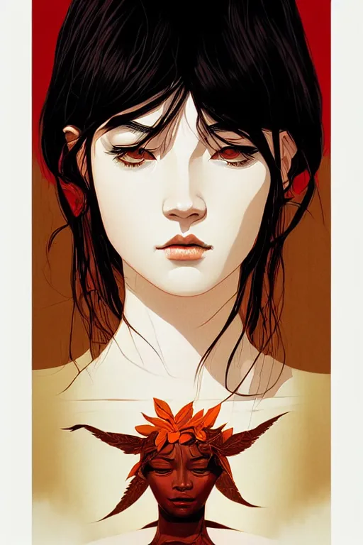 Prompt: portrait of gaea by james jean by ilya kuvshinov kintsugi