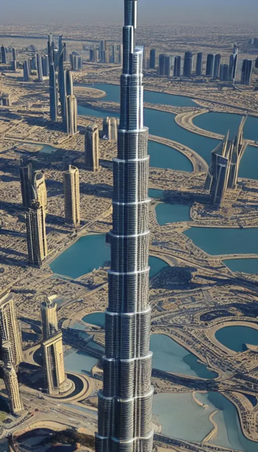 Prompt: the burj khalifa in the style of eiffel tower