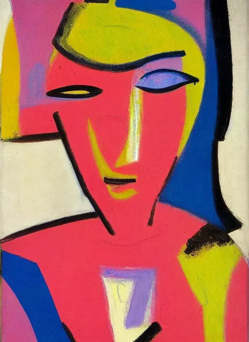 Image similar to expressive abstractionism, portrait of a girl, painting by willem de kooning,