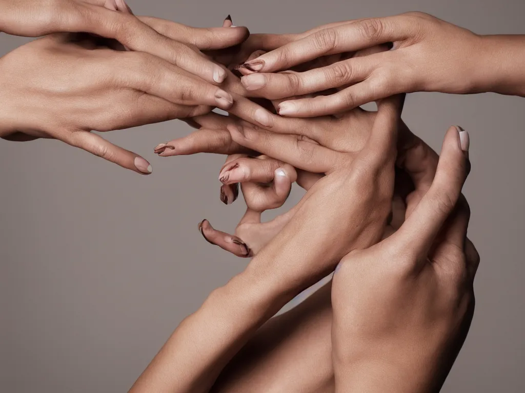 Prompt: studio catalog photography of a finely detailed woman's natural hand