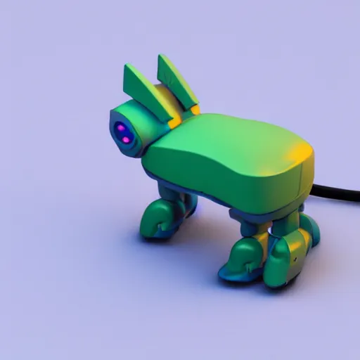 Image similar to isometric cat robot, realistic 3d model, hard light, soft neon, render in blender, trending on Artstation, render by Ella Frehtman