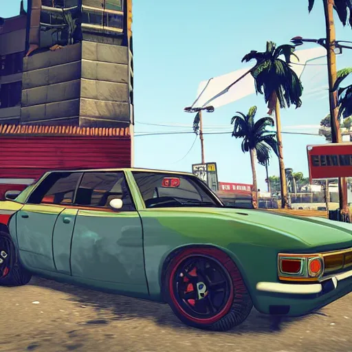 Image similar to cartoon gta V style, car