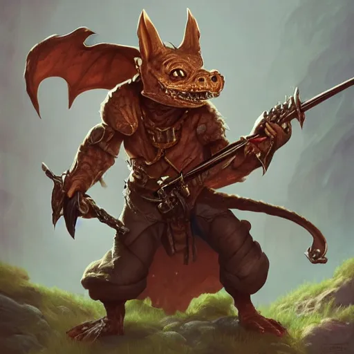 Image similar to kobold bard, highly detailed, d & d, fantasy, highly detailed, digital painting, trending on artstation, concept art, sharp focus, illustration, global illumination, shaded, art by artgerm and greg rutkowski and fuji choko and viktoria gavrilenko and hoang lap