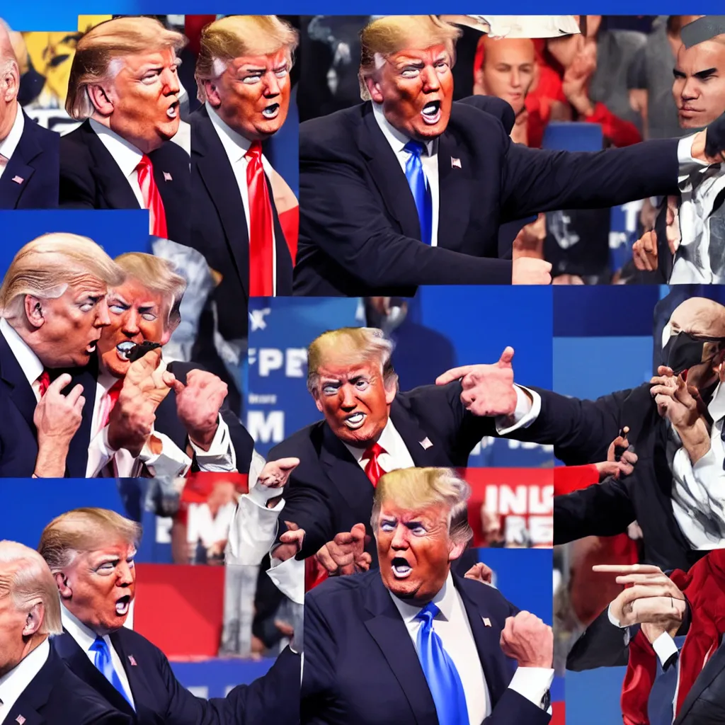 Image similar to joe biden vs donald trump, videogame, mortal kombat 3 style, 2d, finish him