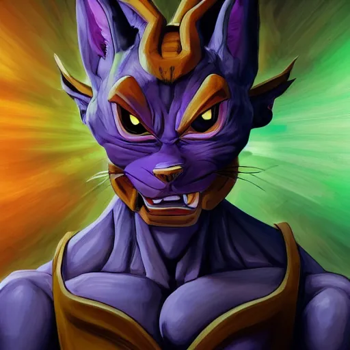 Prompt: an full body oil painting of a beerus the god of detruction wearing hip - hop clothes, by artgerm, hd, hdr, ue 5, ue 6, unreal engine 5, realistic 3 d style, cinematic 4 k wallpaper, 8 k, ultra detailed, gta 5 cover art, high resolution, artstation, award winning