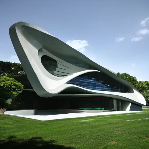 Image similar to house designed by zaha hadid