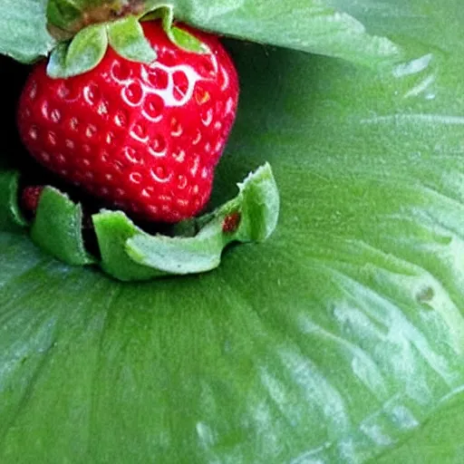 Prompt: horrifying strawberry critter