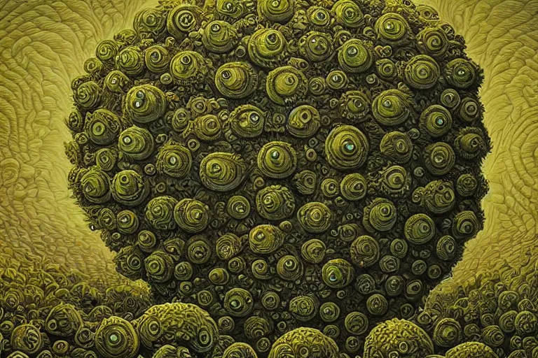 Prompt: lovecraftian eldritch monster made of limes by johfra bosschart. 8 k intricate details hypermaximalist 2 d