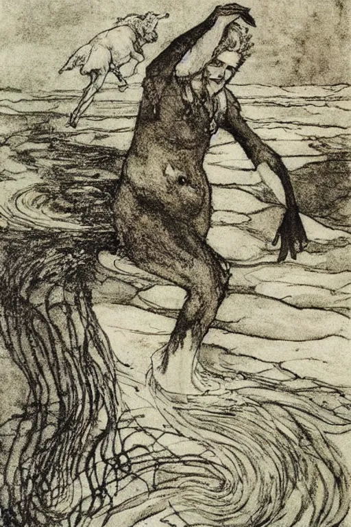 Image similar to selkie by arthur rackham