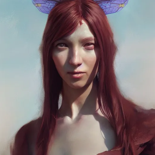 Image similar to a portrait of a female gelfling with dragonfly wings, fullbody, ultra high detailed, oil painting, greg rutkowski, charlie bowater, yuumei, yanjun cheng, unreal 5, daz, hyperrealistic, octane render, rpg portrait, dynamic lighting, fantasy art, beautiful face