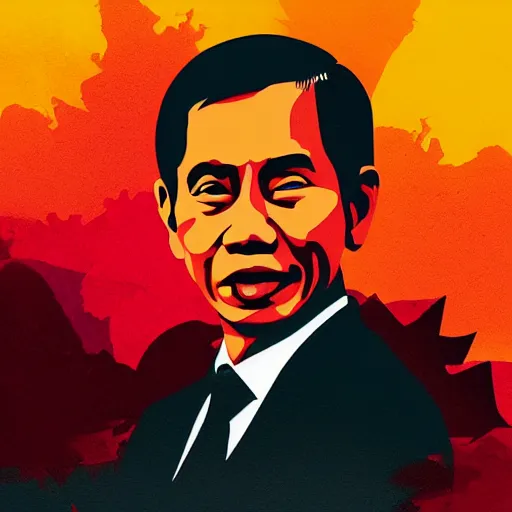 Prompt: jokowi in WPAP style, behance,artstation