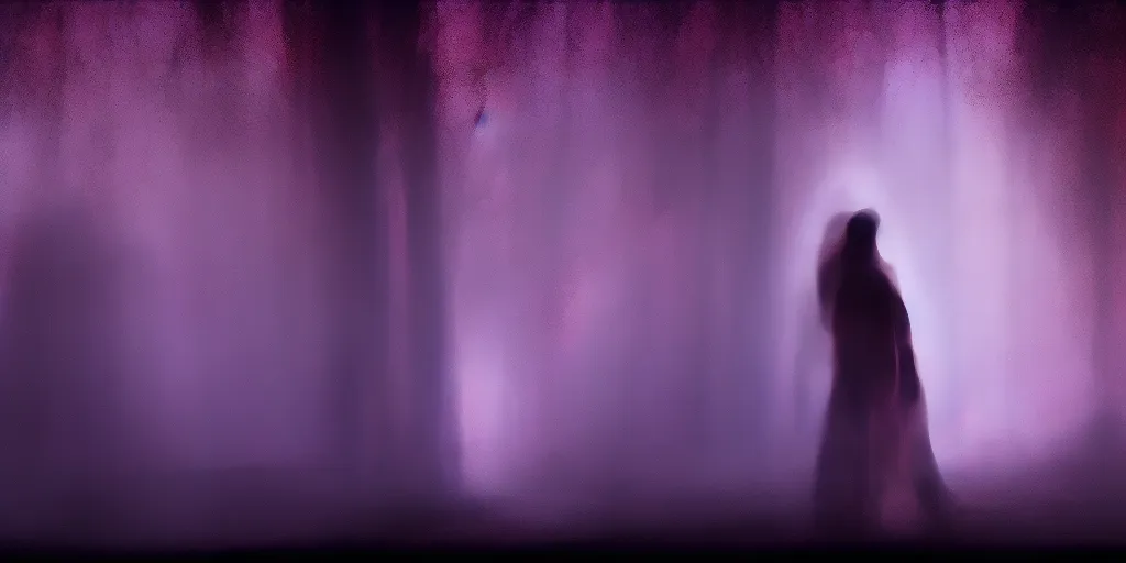 Image similar to screenshot of Luke Skywalker in dark jedi robe is lost on a surreal pink planet with black trees, minamilist 1970s sci fi film by Stanely Kubrick film, color kodak, Ektachrome, anamorphic lenses, detailed faces, hyper-realistic, photoreal, detailed portrait, moody award winning cinematography, beautiful lighting