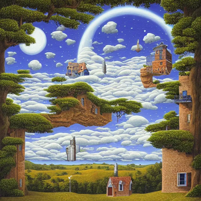 Image similar to a building in a landscape, by rob gonsalves
