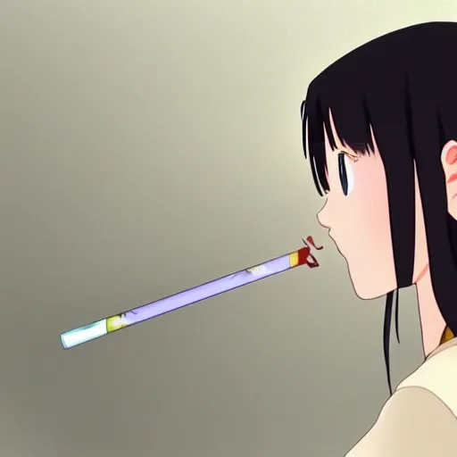 Image similar to iwakura lain holograph holding a cigarette deviantart 8 k hd