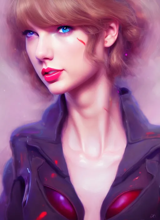 Image similar to taylor swift, evangelion, au naturel, hyper detailed, digital art, trending in artstation, cinematic lighting, studio quality, smooth render, frostbite 3 engine rendered, art style by klimt and nixeu and ian sprigger and wlop and krenz cushart