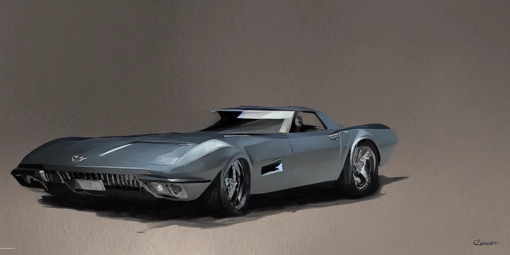 Prompt: Corvette C2 1967, elegant, digital painting, concept art, smooth, sharp focus, art style from Wang Ke and Greg Rutkowski and Bruce Kaiser and Scott Robertson and Dmitry Mazurkevich and Doruk Erdem and Jon Sibal